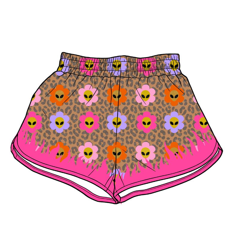 preorder SS0945 Yoga Leopard Flowers Adult Women Shorts