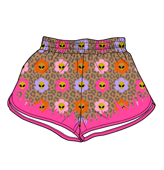 preorder SS0945 Yoga Leopard Flowers Adult Women Shorts