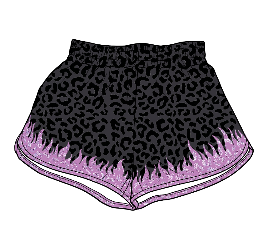 preorder SS0947 Yoga Black Leoaprd Adult Women Shorts