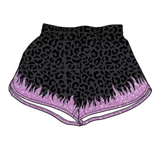 preorder SS0947 Yoga Black Leoaprd Adult Women Shorts