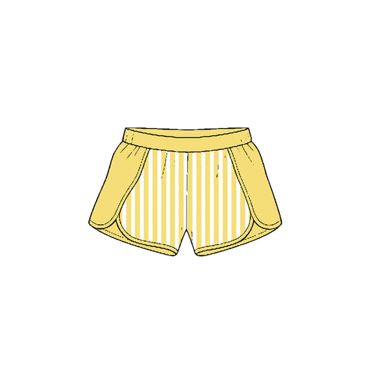 preorder SS0965 Yoga Yellow Checkered Girls Shorts