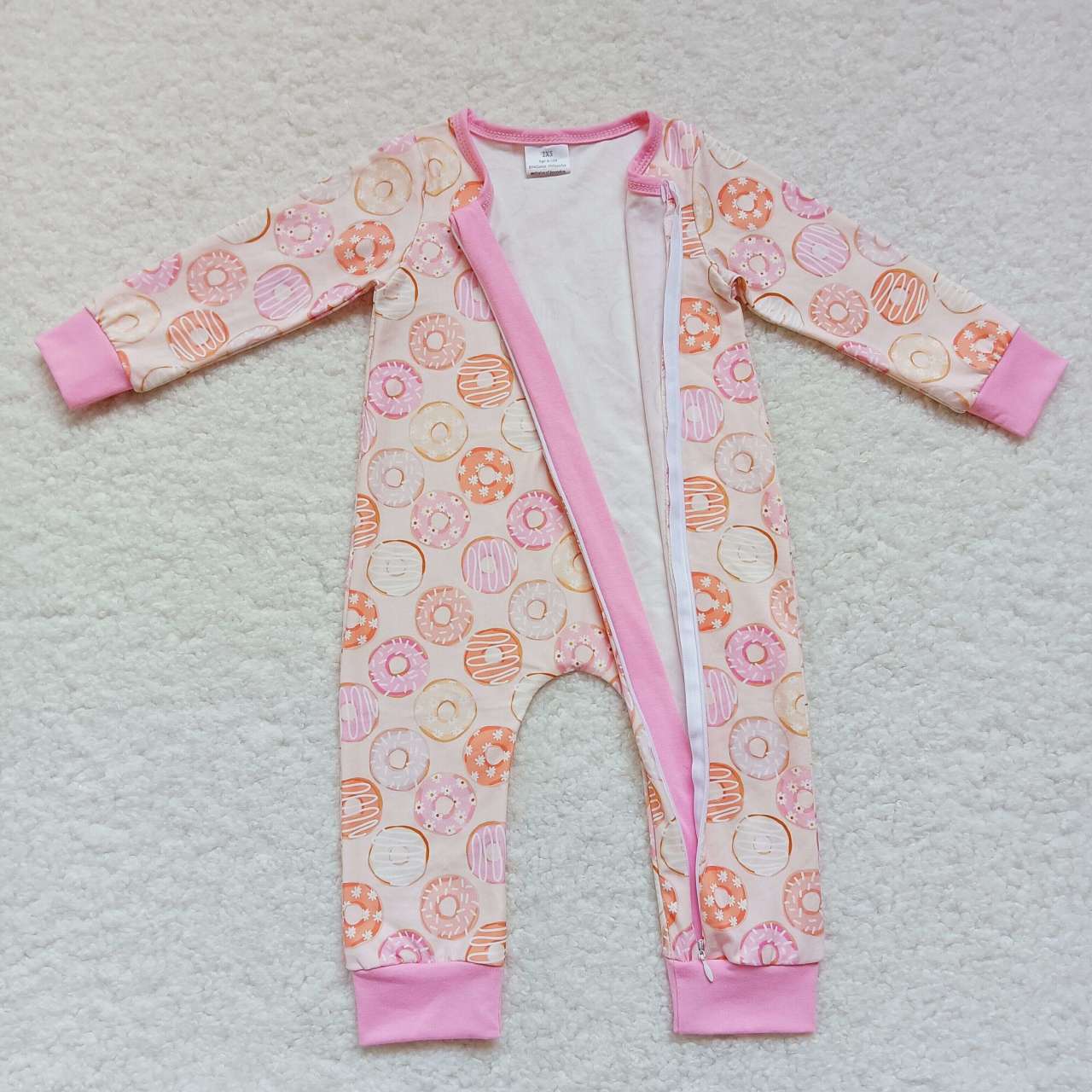 LR0312 Donut Pink Long Sleeves kids Romper