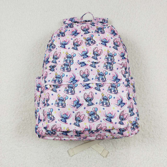 BA0182 cartoon dog animals pink checkered kids bag