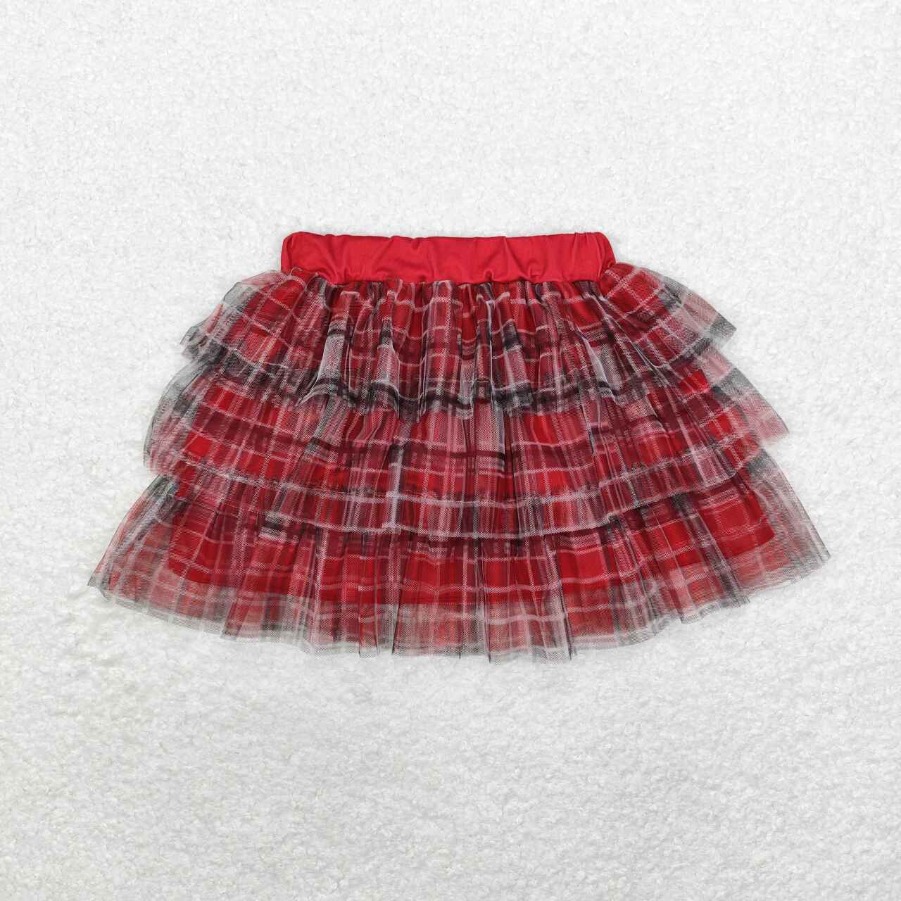 GLK0033 red checkered girls skirt dress