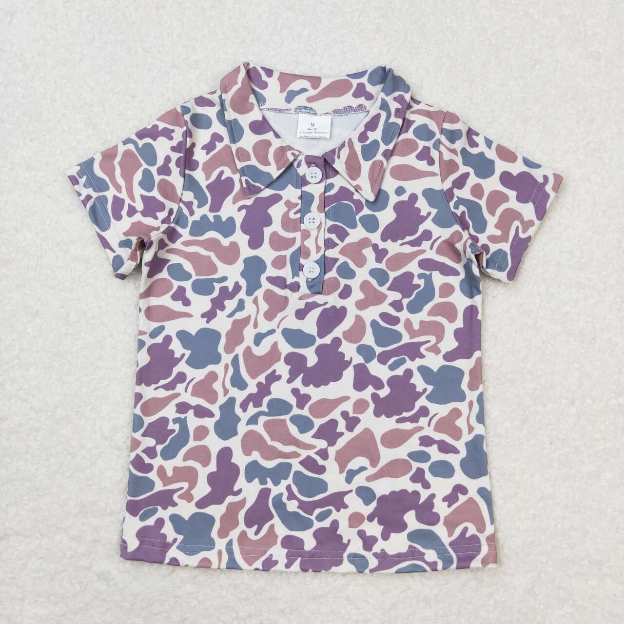 BT0641 grey camo short sleeve boys top