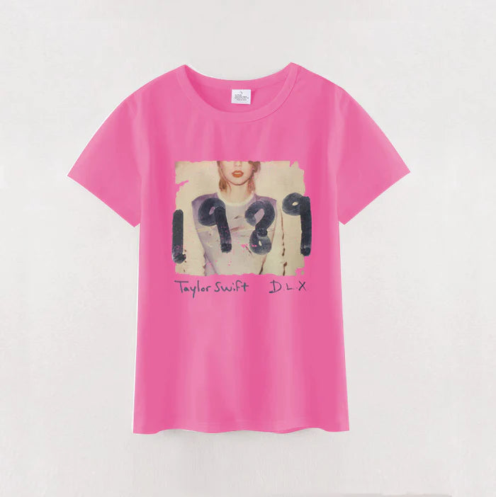 custom mama & me country singer 1989 hot pink short sleeve top