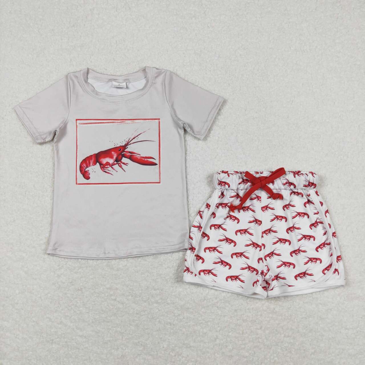 BSSO0745 crayfish short sleeve shorts boys set