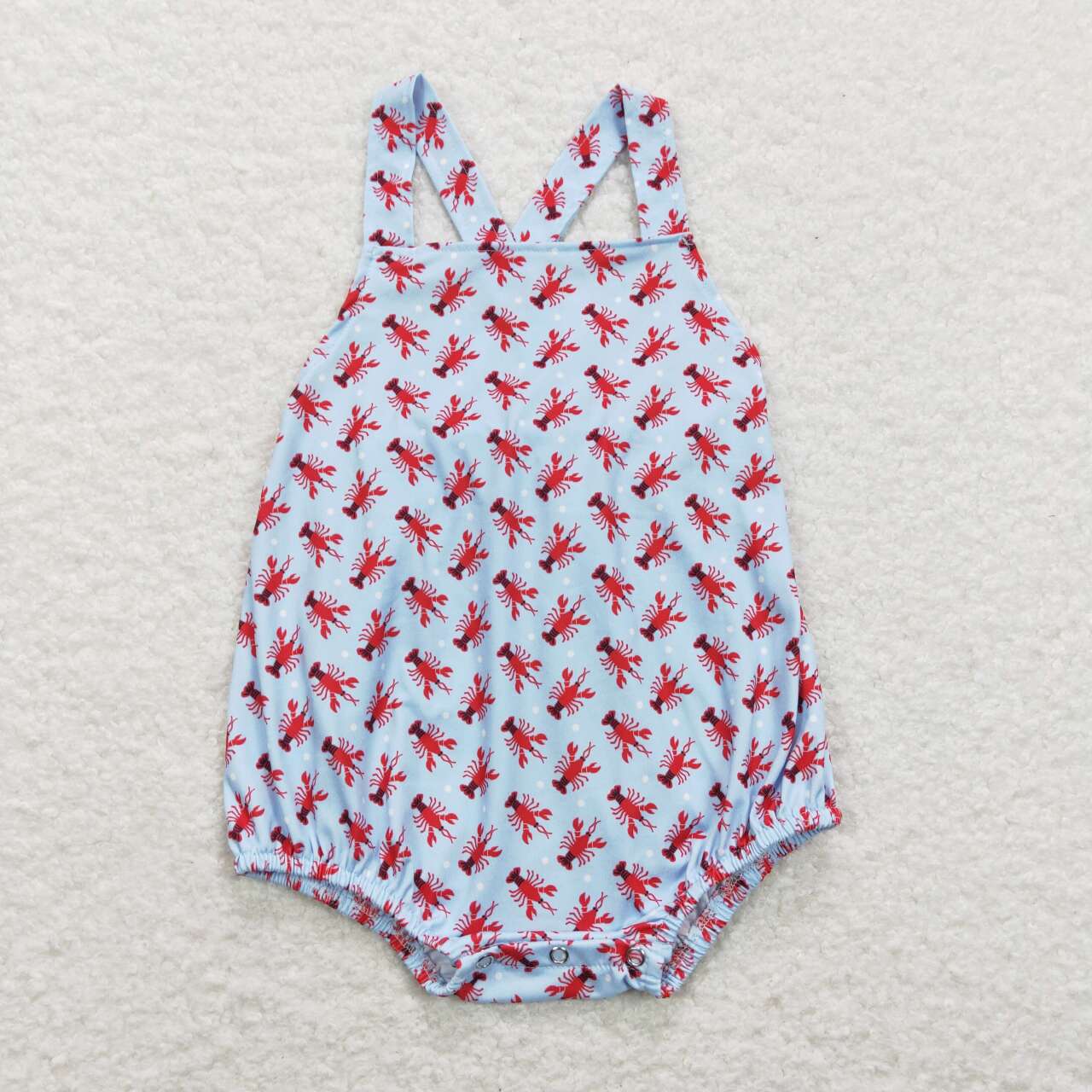 SR0746 Crayfish blue sleeveless boys romper