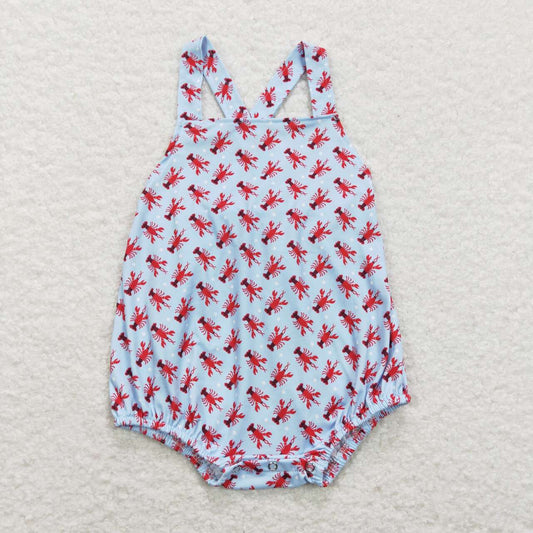 SR0746 Crayfish blue sleeveless boys romper