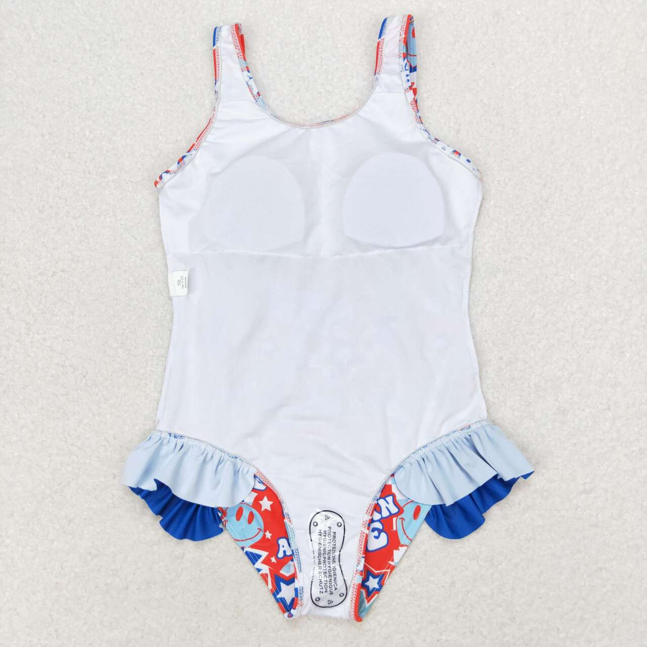 S0214 July 4th American Babe Smile Sleeveless Girls Bathing Suits Swimsuit