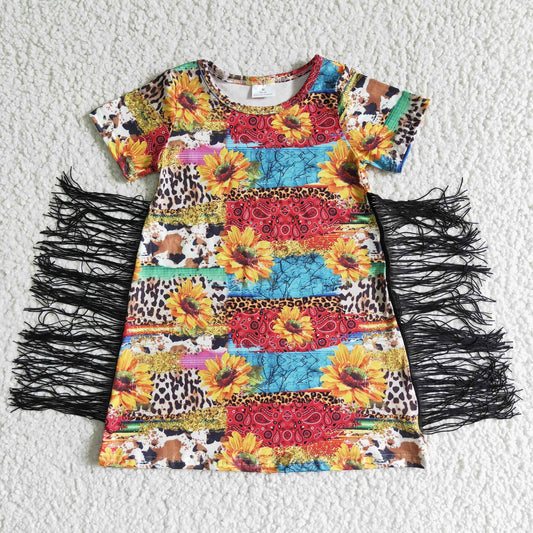 GSD0057 Sunflower Baby Girls Tassels Dress