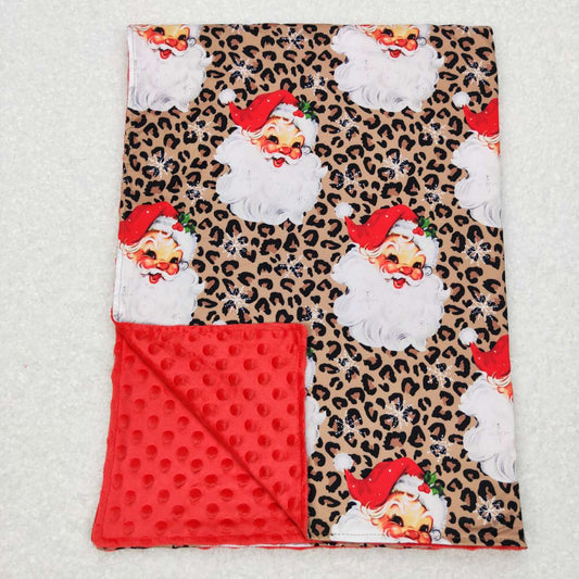 BL0087 Christmas Santa leopard baby blanket