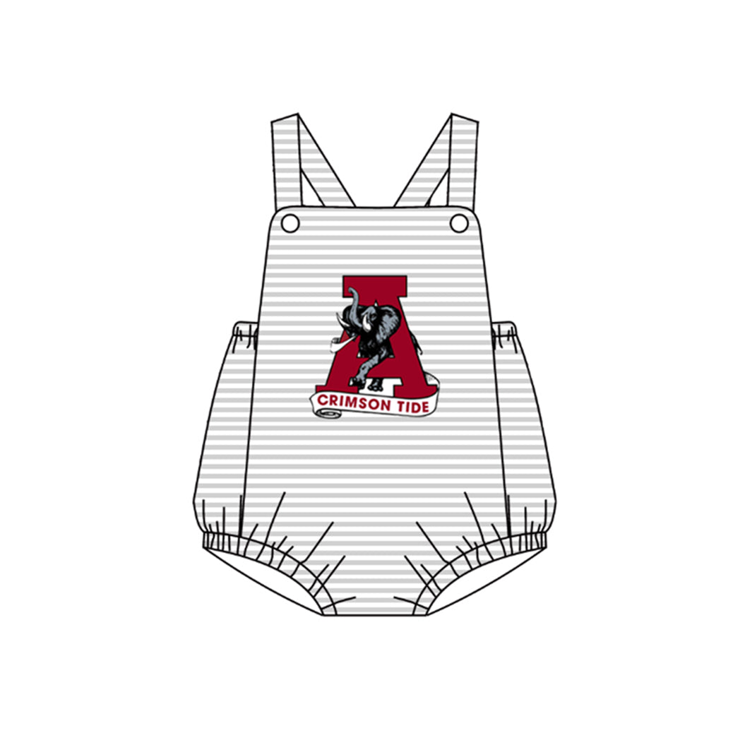 custom S roll tide elephant maroon sleeveless boys romper