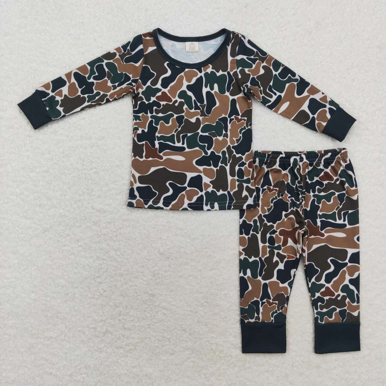 BLP0708 bamboo black camo long sleeve pants boys pajamas