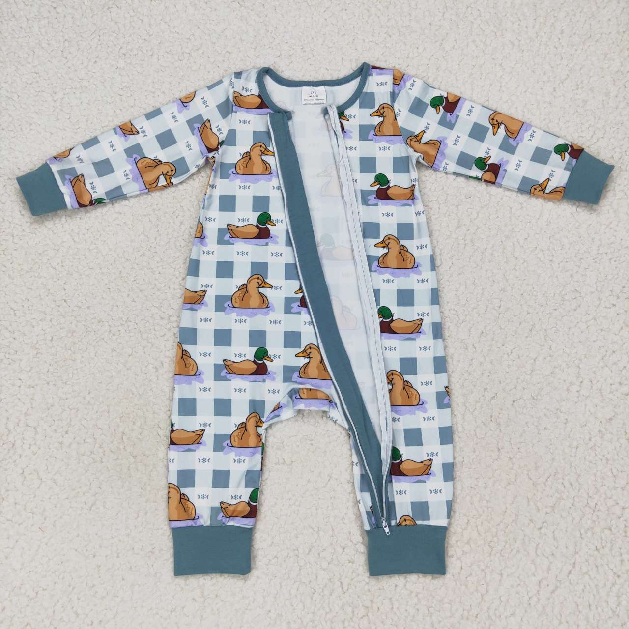 LR0657 Duck long sleeve kids romper