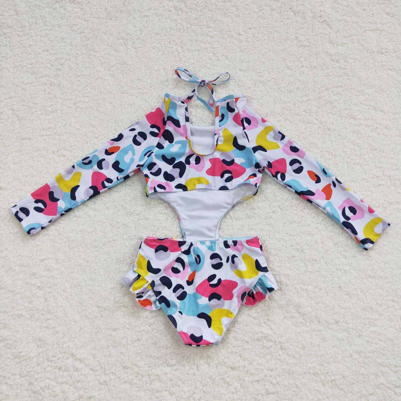 S0153 Colorful leopard girls swimsuits