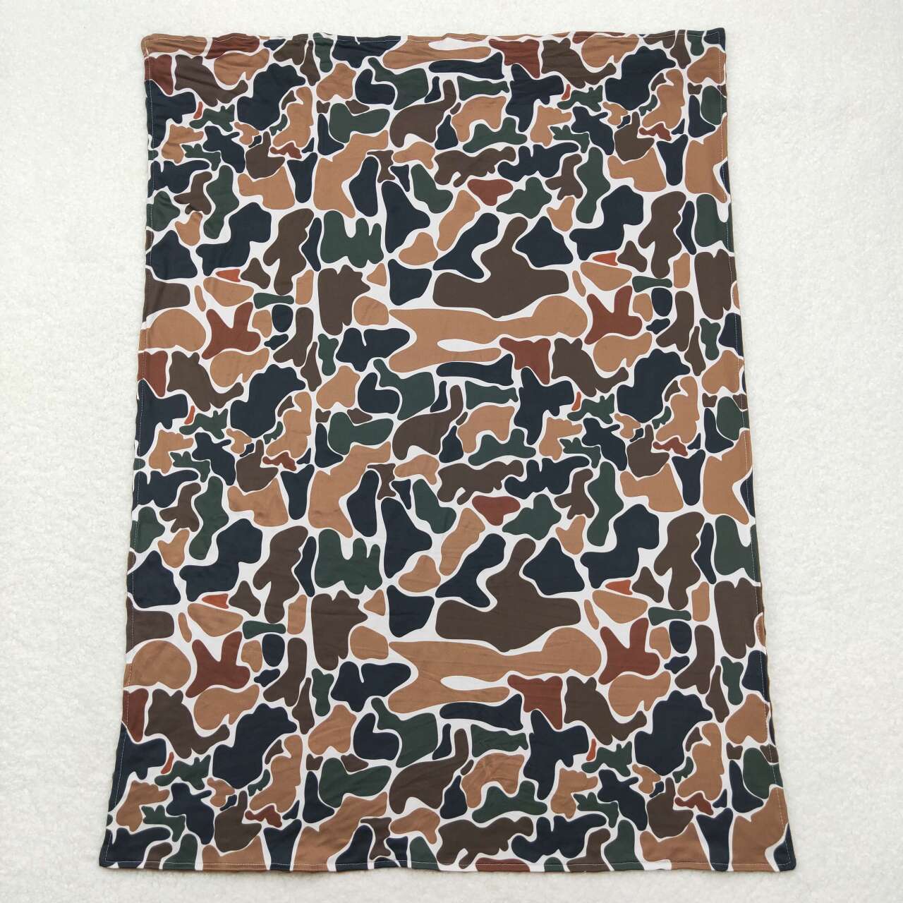 BL0146 brown camo baby blanket