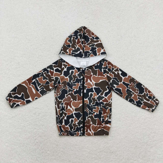GT0635 camo long sleeve hoodie girls coat