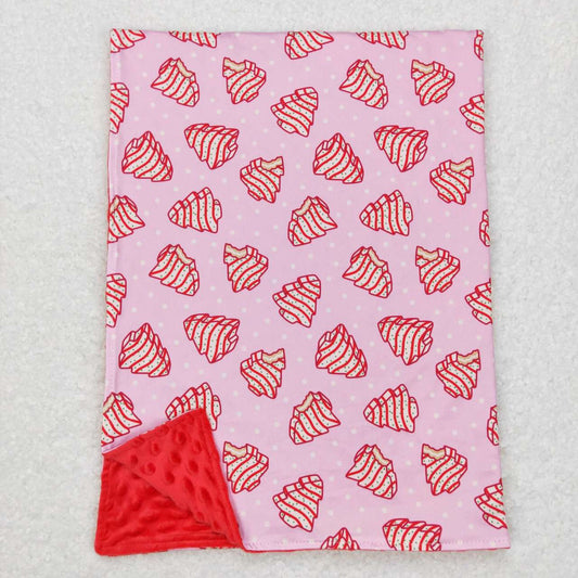 BL0089 Christmas its is the season cake pink baby blanket