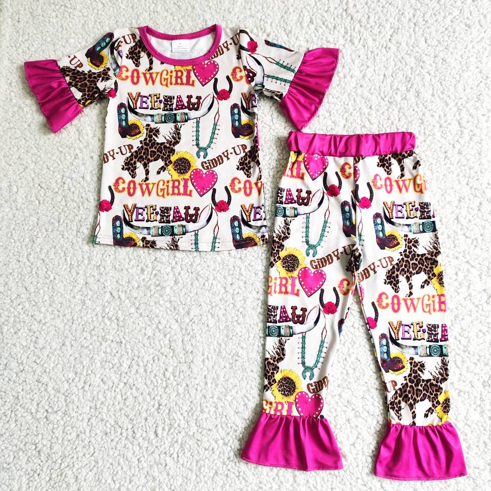 B5-28 Cowgirls Cool Print Baby Girls Pajamas