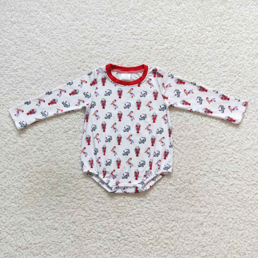 LR0610 Christmas Santa Claus long sleeve boys romper