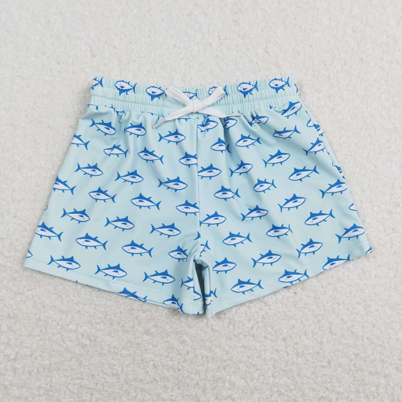 S0174 Boys Blue Shark Swimming Trunks