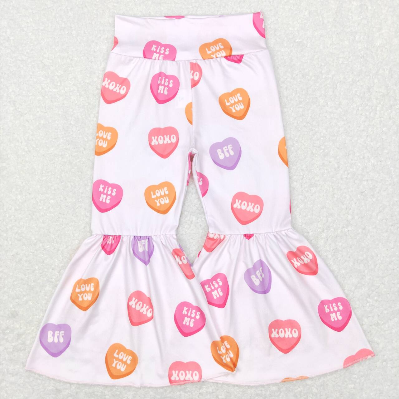 P0367 Colorful heart pink milk silk girls pants
