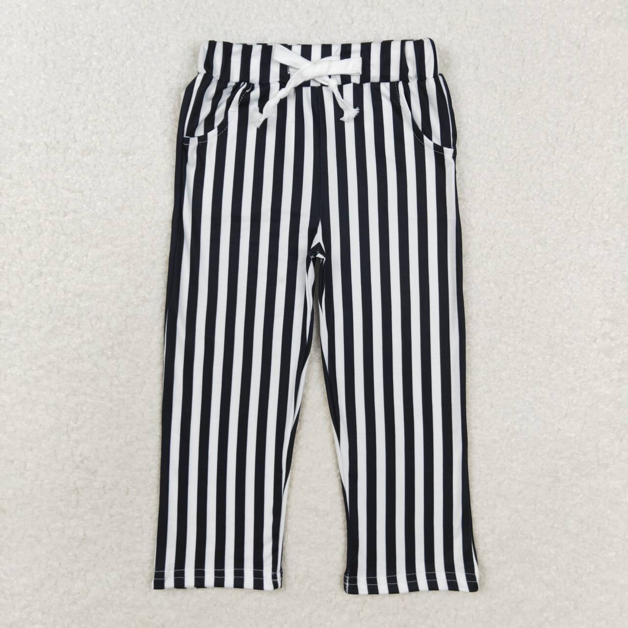 P0588 Halloween black striped girls pants