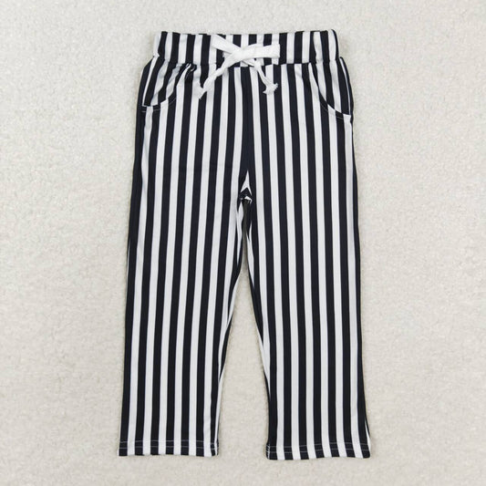 P0588 Halloween black striped girls pants