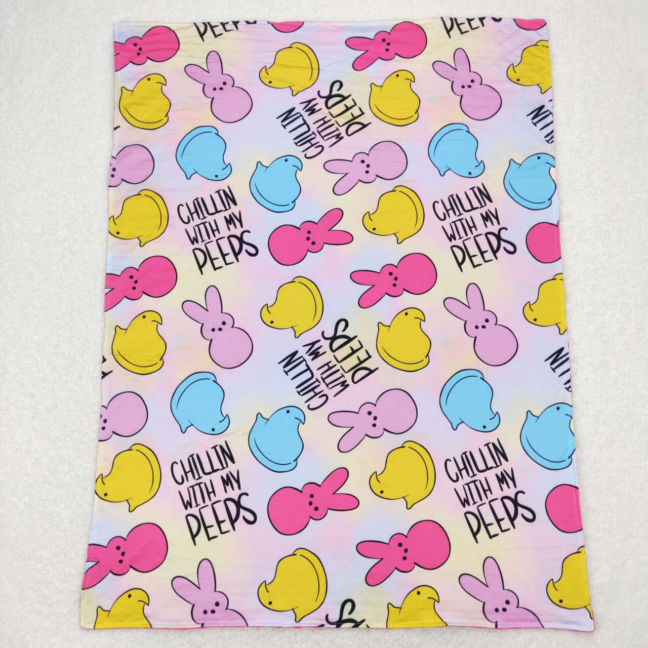 BL0093 Easter rabbit peep colorful baby blanket