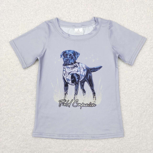 BT0463 Hunting dog grey short sleeve boys t-shirt
