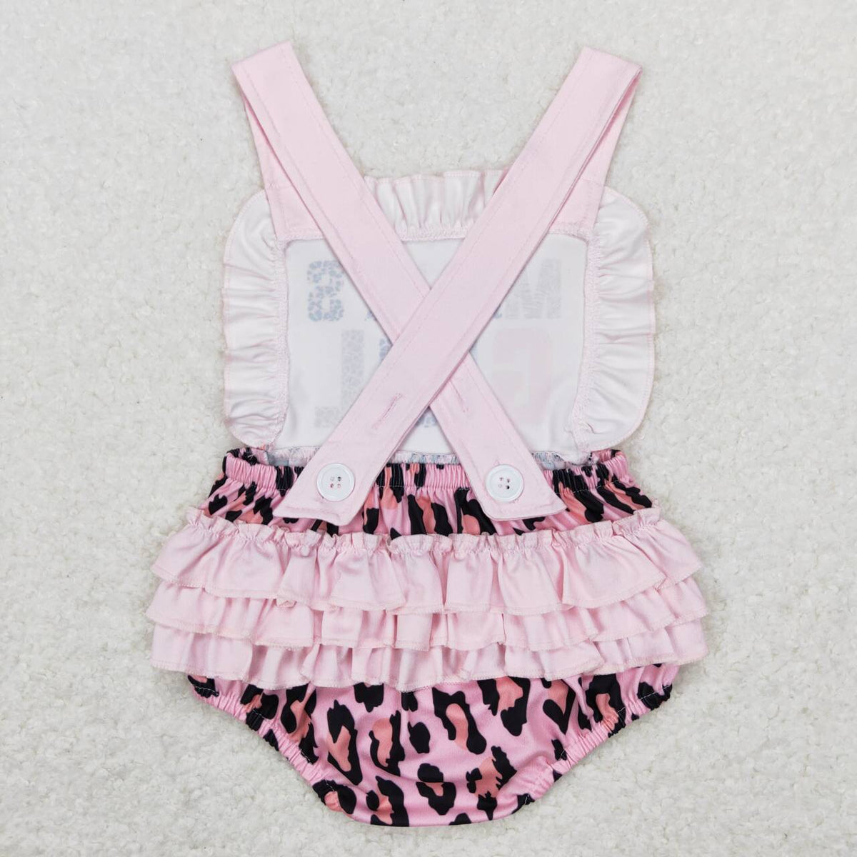 SR0596 Mamas girl pink leopard sleeveless girls romper