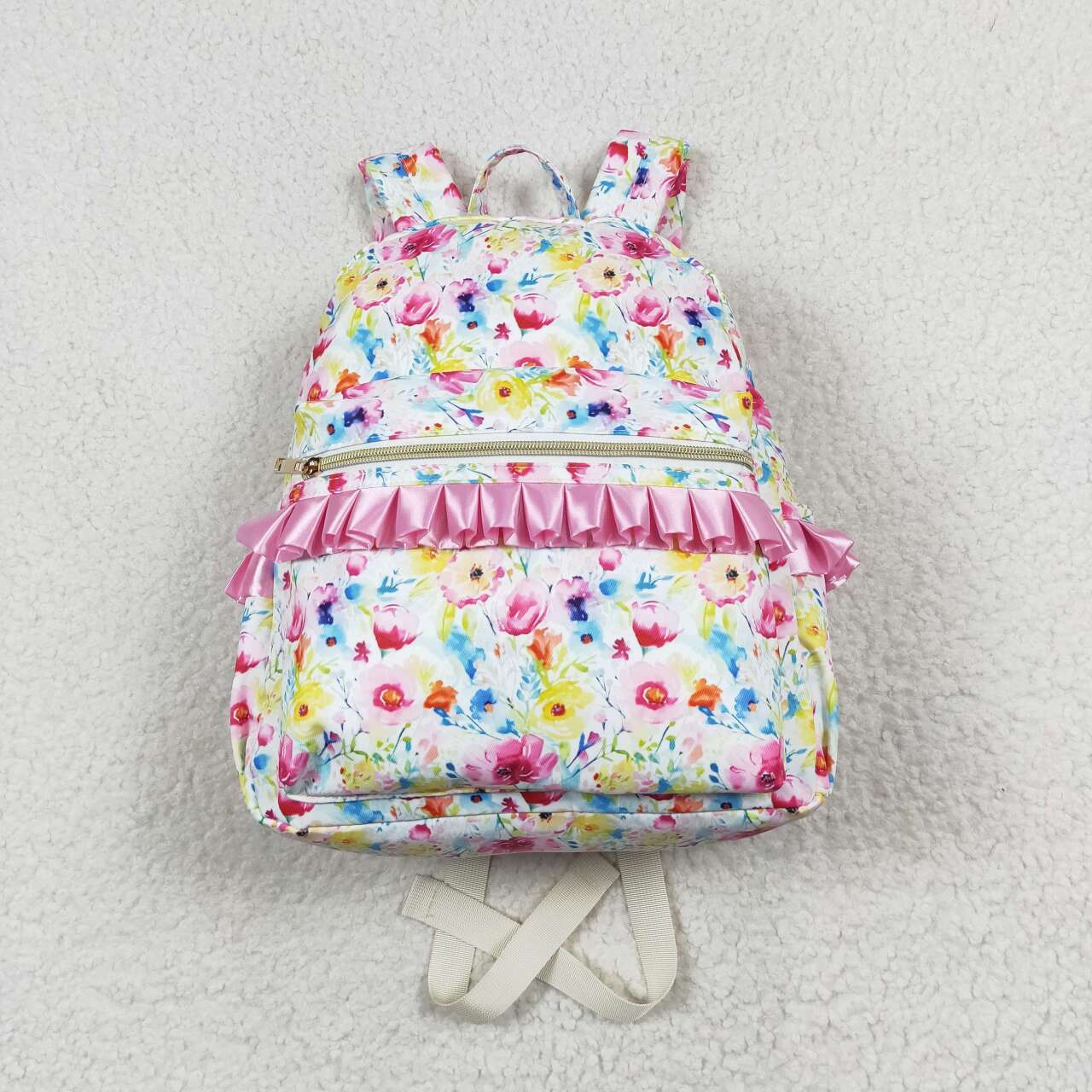 BA0174 colorful flowers pink kids bag