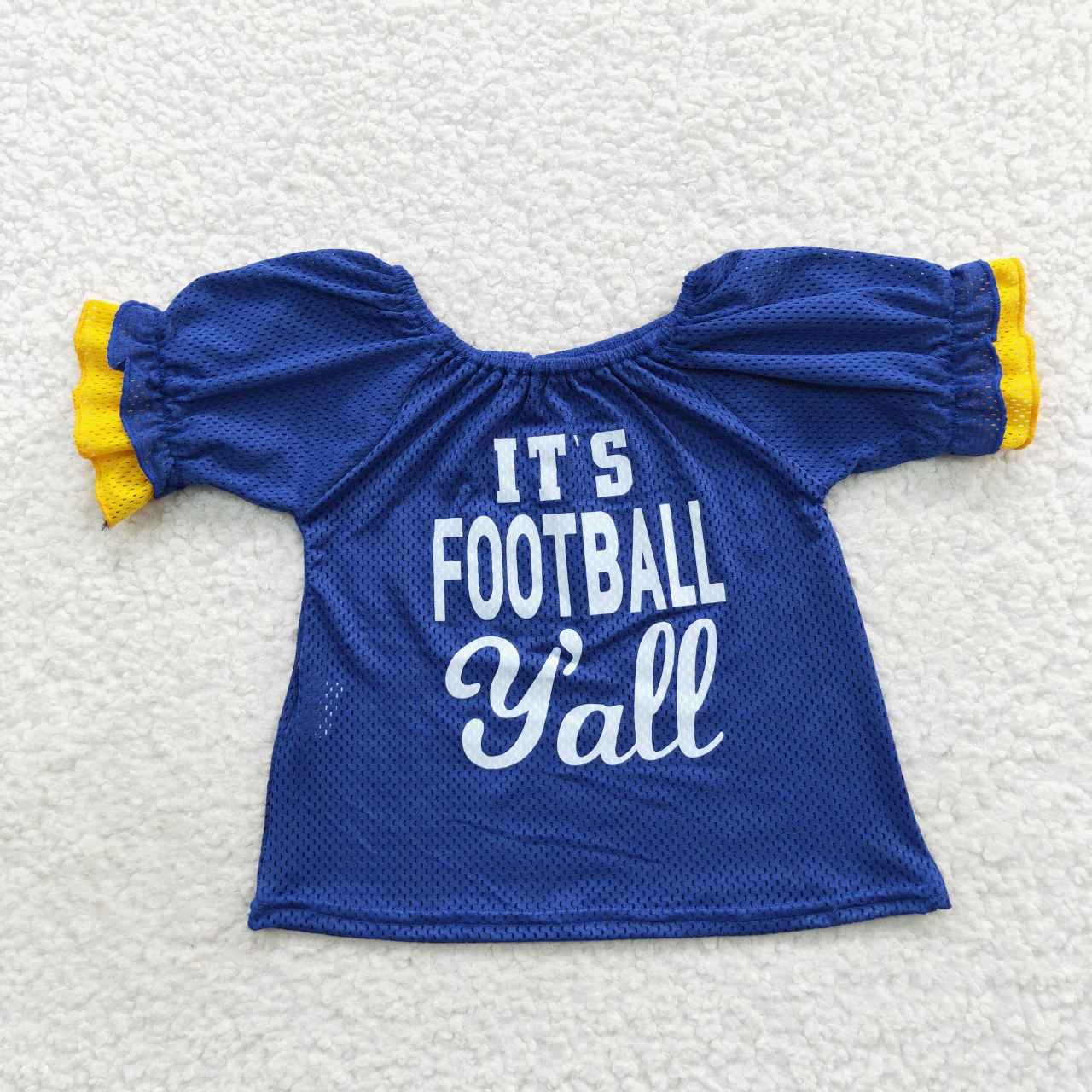 GT0273 Football team blue short sleeve girls top