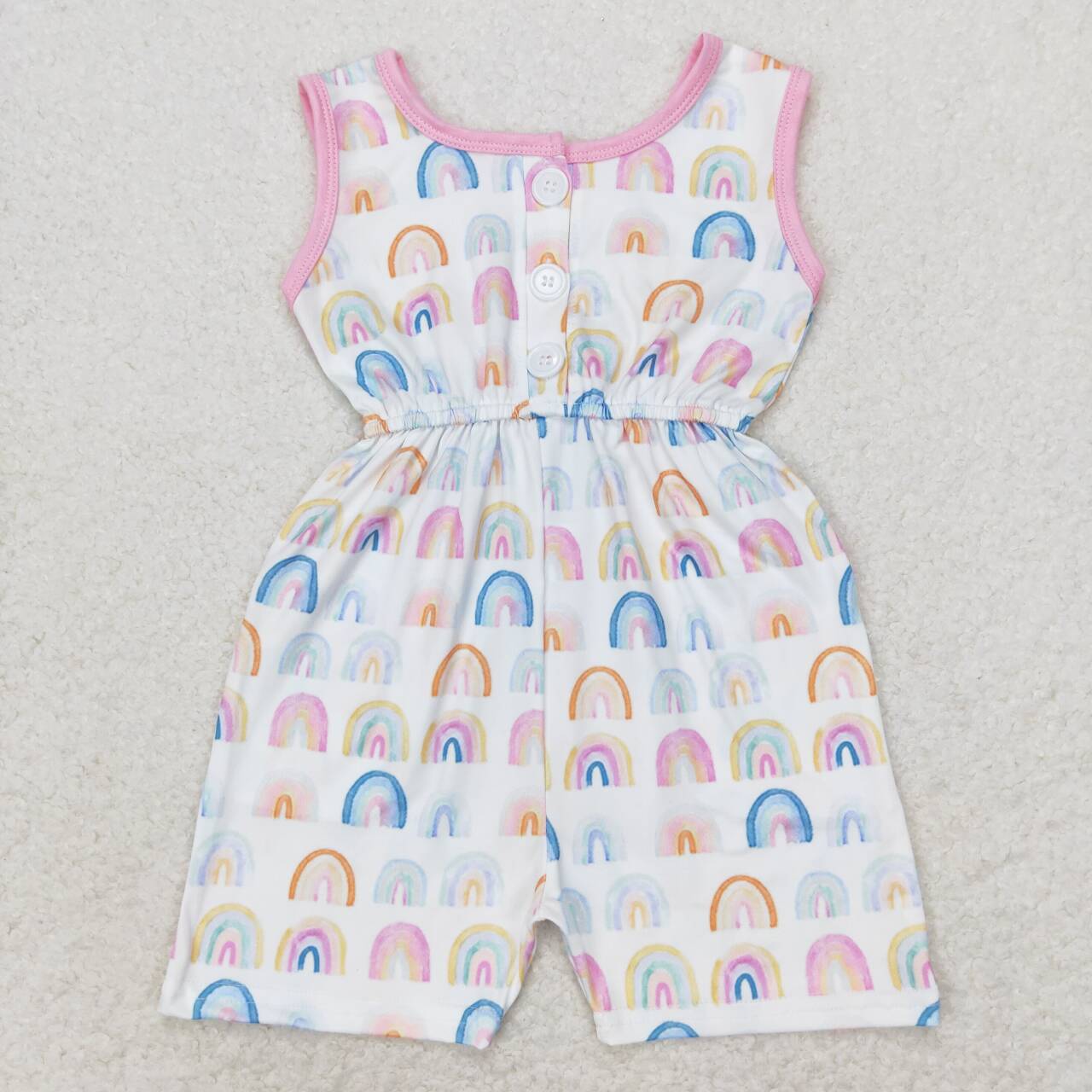 SR1600 colorful rainbow pink sleeveless girls jumpsuits