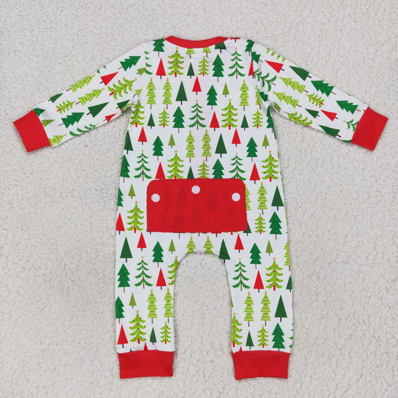 LR0627 Christmas tree green long sleeve boys romper