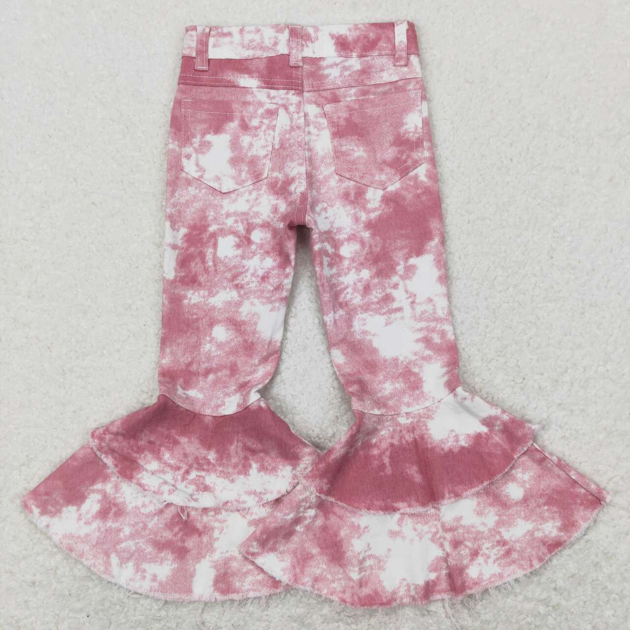 P0399 Pink Ink Pattern Denim Pants Girls Jeans