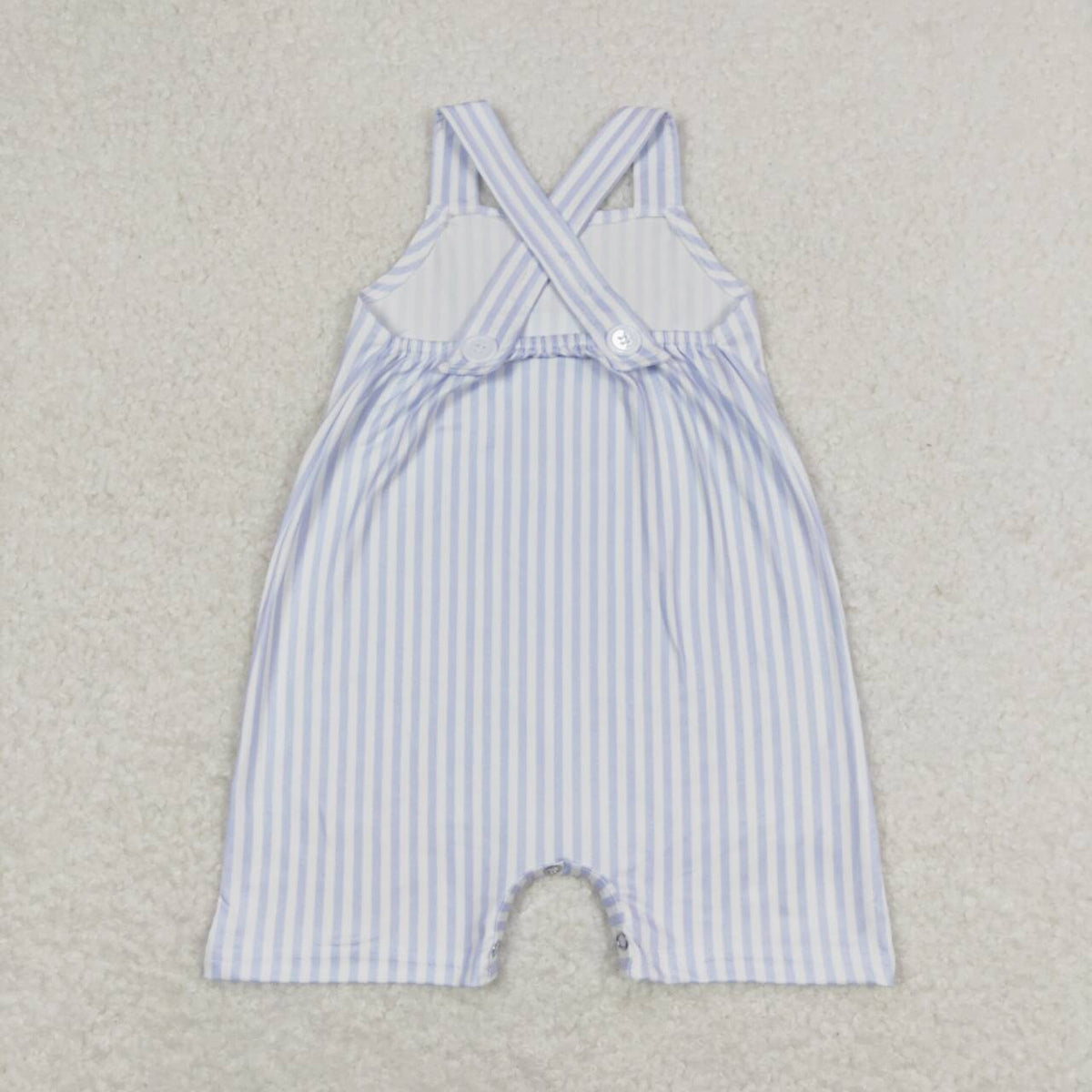 SR1362 blue striped pocket boys romper