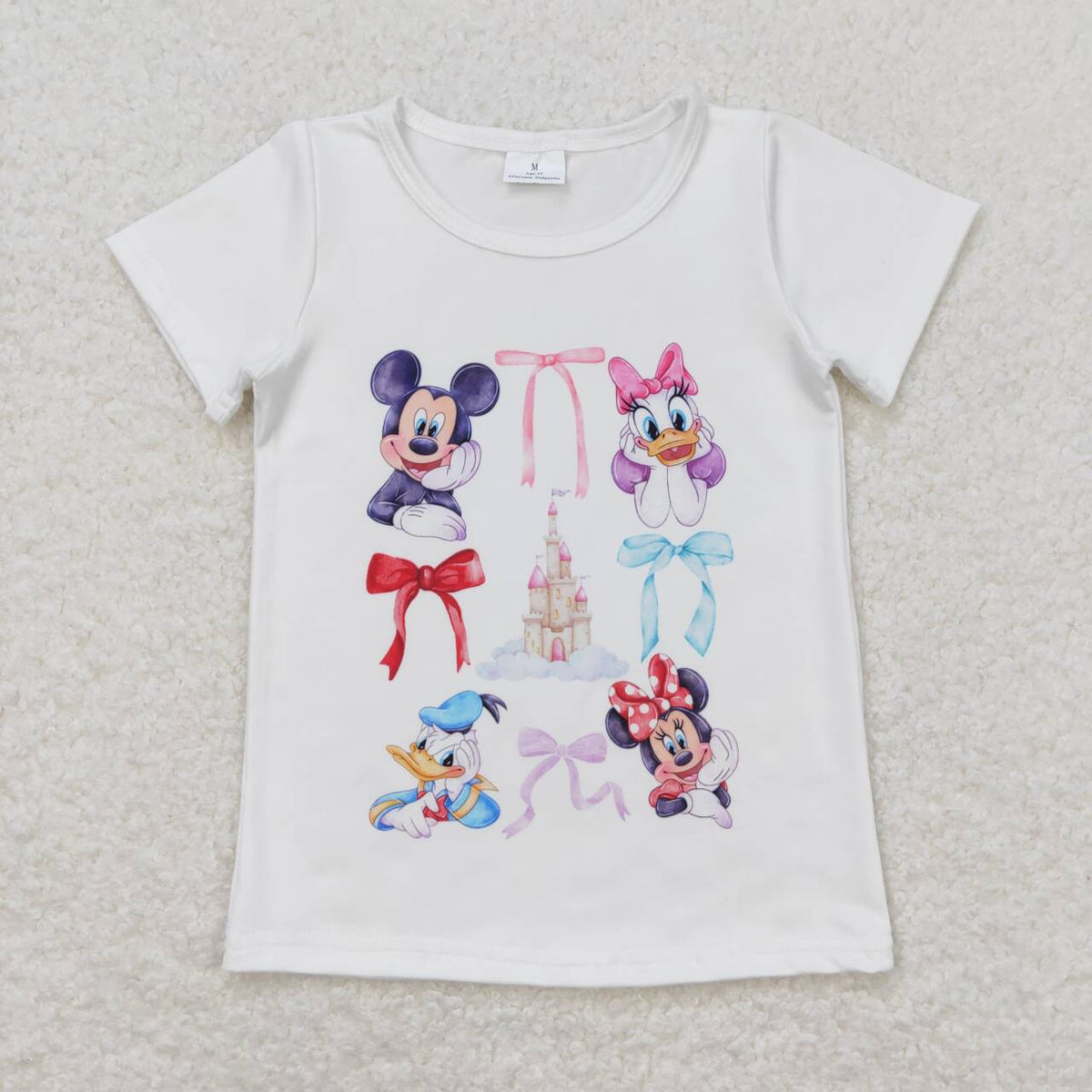 GT0570 cartoon M castle duck short sleeve girls top