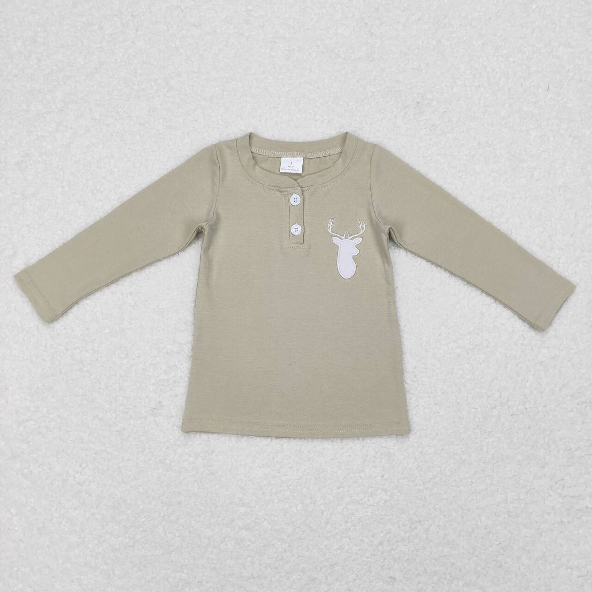 GT0352 Hunt deer white long sleeve girls top