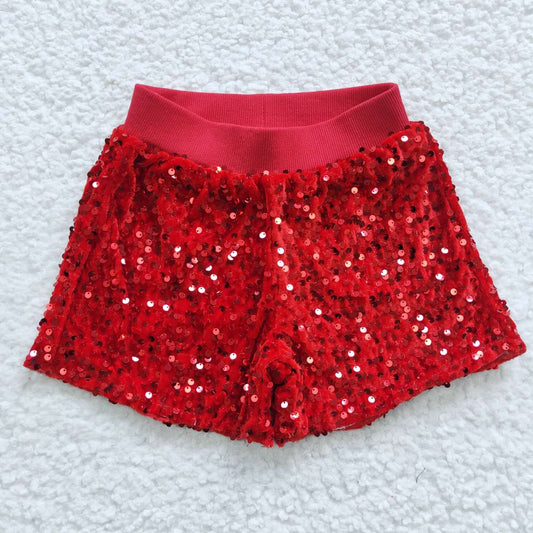 USA SHOP SS0098 Red Summer Sequin Shorts
