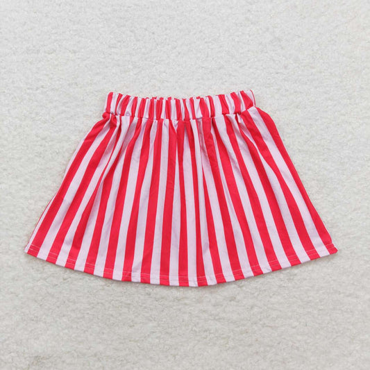 GLK0029 Christmas red pink striped girls skirt