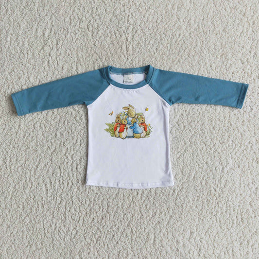 6 B13-33 Easter Rabbits Boys Raglan Sleeve T-shirts