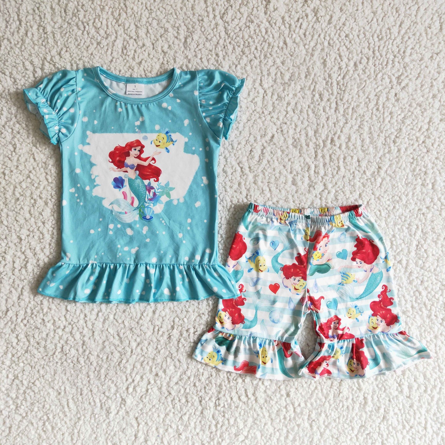 B17-25 Blue Bleach Mermaid Cartoon Summer Set
