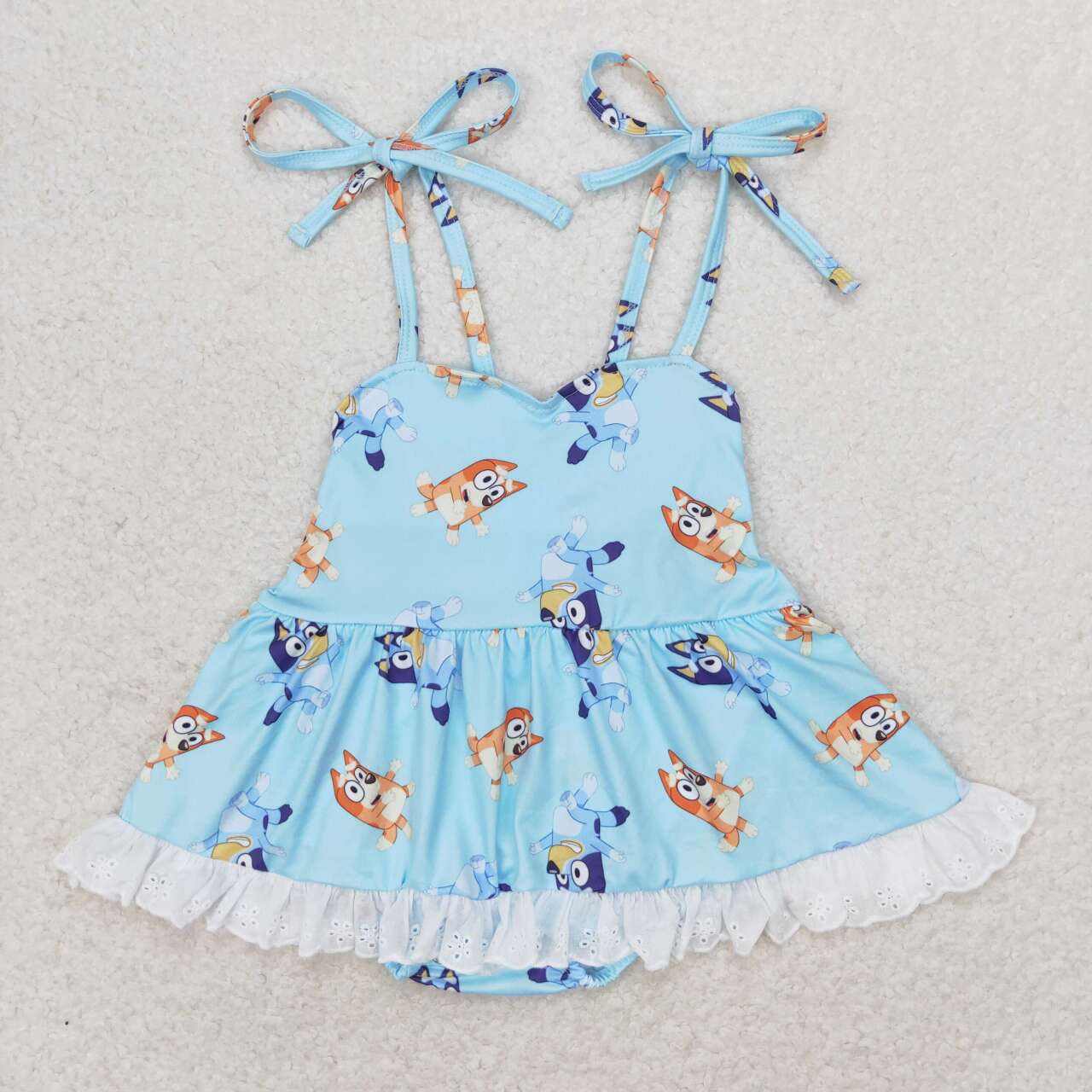 SR1550 cartoon blue dog cute baby blue girls romper