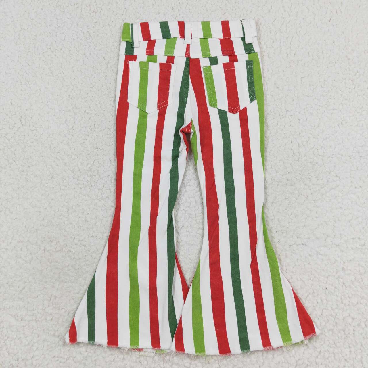 P0484 Christmas colorful striped denim pants girls jeans