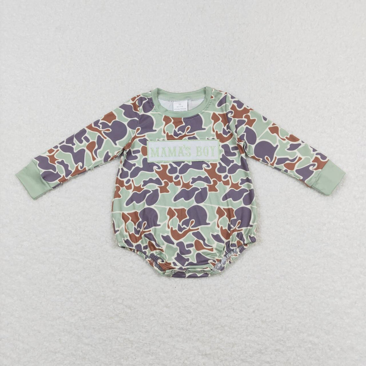 LR0829 Mamas boy camo long sleeve boys romper