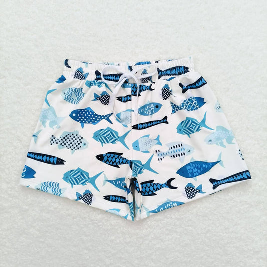 S0399 blue fishing boys swimming trunk