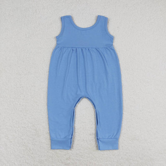 SR1448 blue sleeveless girls romper