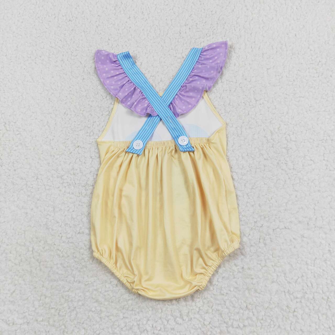 SR1560 cartoon M mouse yellow flutter sleeve girls romper